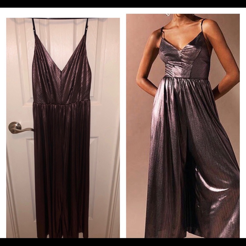 Urban Outfitters Metallic Wide Leg Jumpsuit